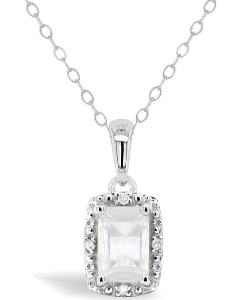 Macy's gemstone and Diamond Accent Pendant Necklace in Sterling Silver
