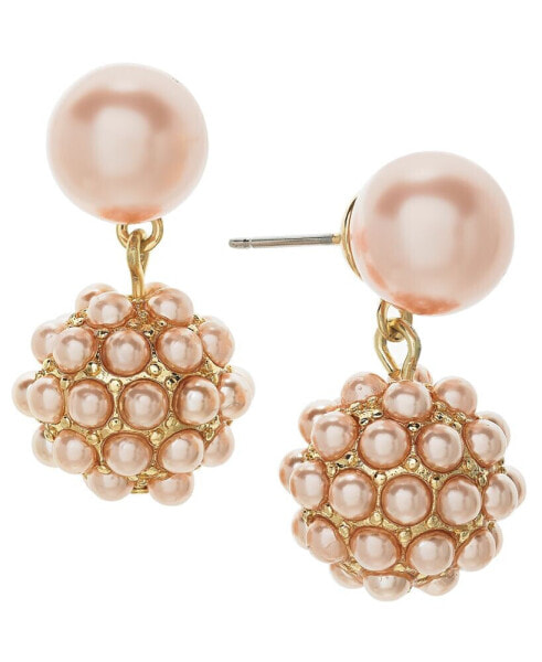 Gold-Tone Beaded Cluster Drop Earrings, Created for Macy's
