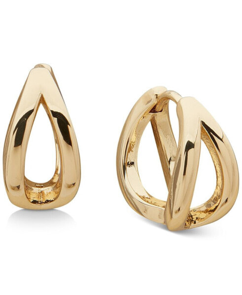 Gold-Tone Huggie Open Small Hoop Earrings, 0.58"