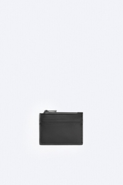 Rubberised card holder with zip