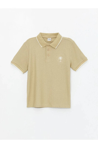 LCW Kids Polo Yaka Nakışlı Kısa Kollu Erkek Çocuk Tişört