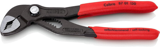 KNIPEX 87 01 250 Cobra® Hightech Water Pump Pliers grey atramentized with non-slip plastic coating 250 mm