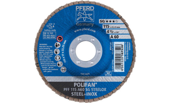 PFERD PFF 115 A 60 SG STEELOX - Metal - 13300 RPM - 11.5 cm - 10 pc(s)