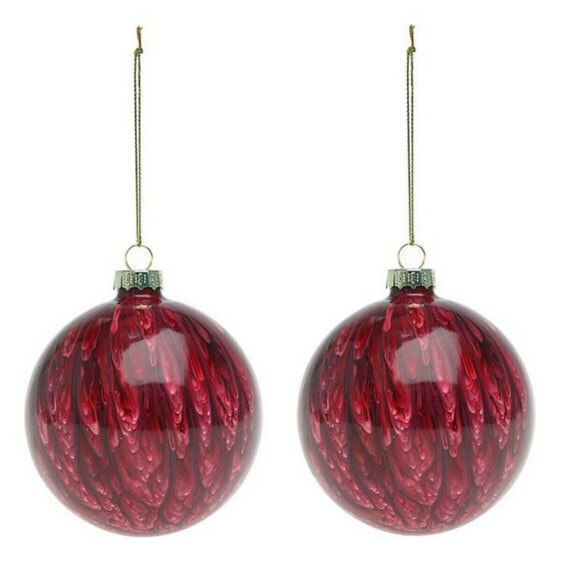 Christmas Baubles (2 pcs) 113572 Brown Red 8 cm (2 Units)