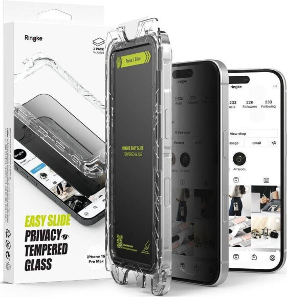 Ringke SZKLO PRYWATYZUJĄCE RINGKE EASY SLIDE 2-PACK IPHONE 16 PRO MAX PRIVACY