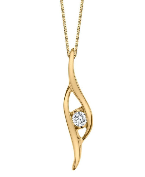 Sirena diamond (1/8 ct. t.w.) Pendant in 14k White, Yellow or Rose Gold