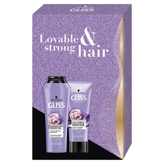 Schwarzkopf Gliss Blond Perfector Gift Set Наборы: Оттеночный шампунь для светлых волос 250 мл + Оттеночная фиолетовая маска 200 мл