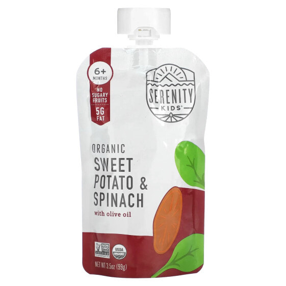 Детское питание пюре Serenity Kids Органическая сладкая картошка и шпинат с оливковым маслом, с 6 месяцев, 99 г