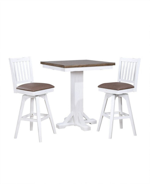 Peighton 3 Piece Pub Table Set (Table and 2 stools)