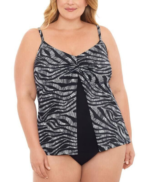 Swim Solutions 300746 Women's Plus Size Tummy-Control One-Piece Swimsuit, 20W