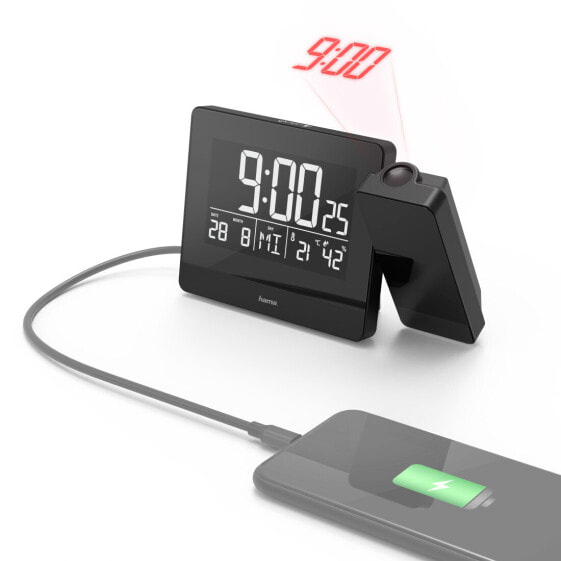 Метеостанция Hama Plus Charge - Digital alarm clock - Rectangle - Black - Plastic - -9 - 50 °C