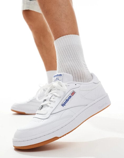 Reebok Club C 85 trainers in white and blue