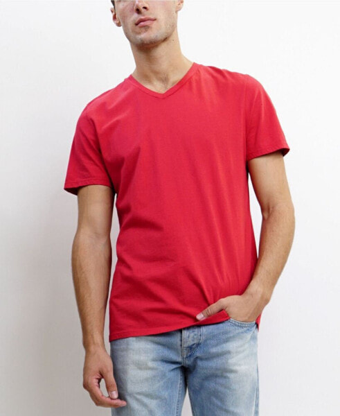 TMV002CJ Mens Cotton Jersey Short-Sleeve V-Neck T-Shirt