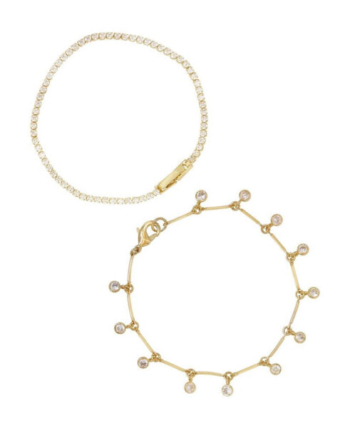 Crystal Droplet Chain Women's Bracelet Set