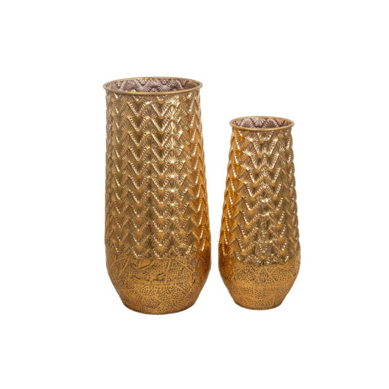 Set of 2 Vases Alexandra House Living Golden Metal 42 x 85 x 42 cm (2 Pieces)