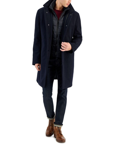 Men's Classic-Fit Bib Wool Blend Overcoat