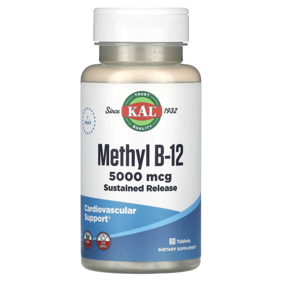 Витамины группы B KAL Methyl B-12, 5 000 мкг, 60 таблеток
