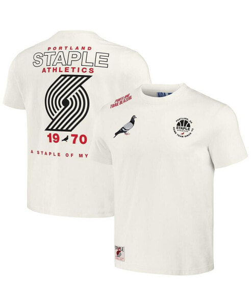 Футболка мужская NBA x Cream "Portland Trail Blazers" от Staple, потрёпанная, домашняя.