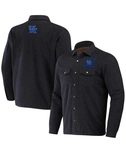 Men's Darius Rucker Collection by Heather Charcoal Kentucky Wildcats Sherpa-Lined Full-Snap Shacket