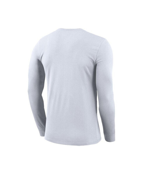 Men's White Houston Cougars 2024 On Court Bench Long Sleeve T-Shirt