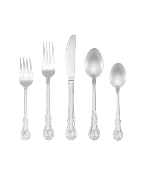 Riverridge Bouquet 46 Piece Monogrammed Flatware Set - X, Service for 8