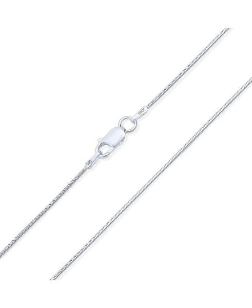 Flexible Strong 2MM .925 Sterling Silver Magic 8-Sided Snake Chain Necklace for Women and Men 18 Inch