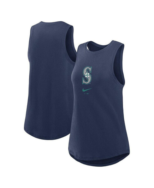 Women's Navy Seattle Mariners Legacy Icon High Neck Fashion Tank Top