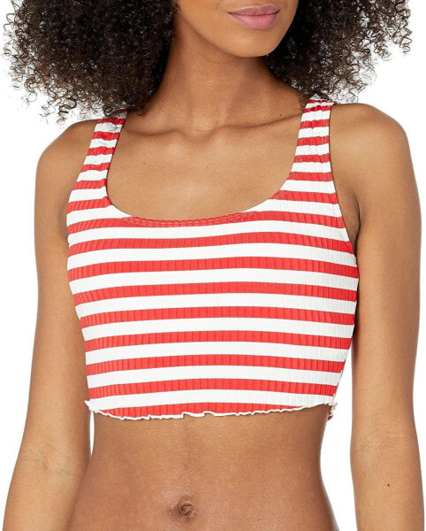 Roxy 281499 Hello July Tank Bikini Top, Poppy Red Vicky Stripes 212, X-Small US