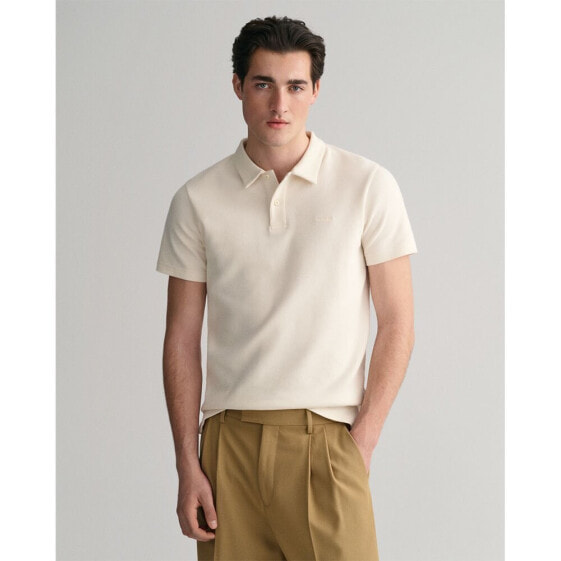 GANT Waffle Texture short sleeve polo