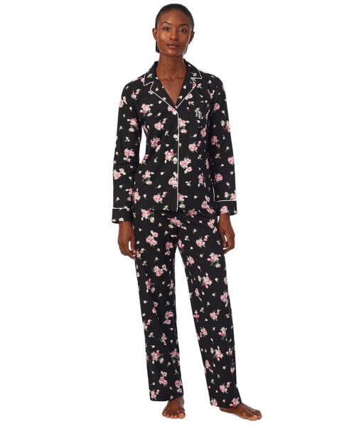 Women's 2-Pc. Notched-Collar Pajamas Set