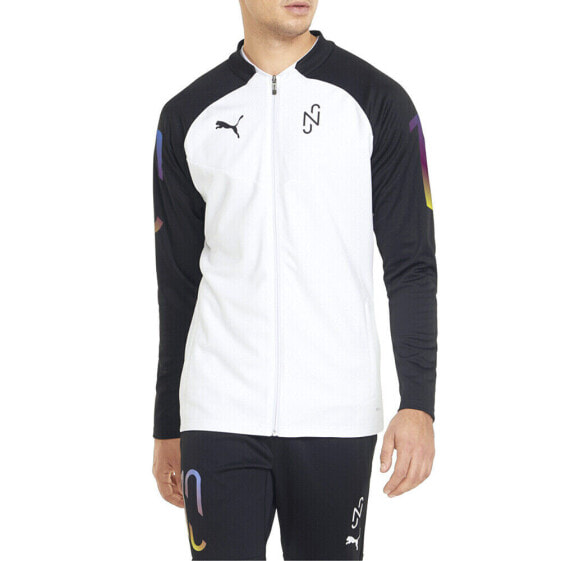 Белая мужская куртка для футбольной тренировки с полной молнией PUMA NMJ X Thrill