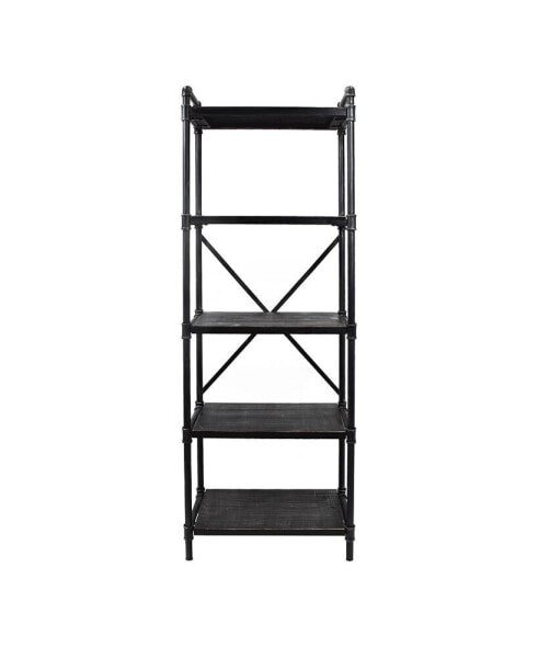 Driscoe Industrial 5 Shelf Firwood Bookcase