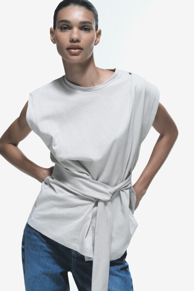 HEAVY COTTON T-SHIRT WITH BELT