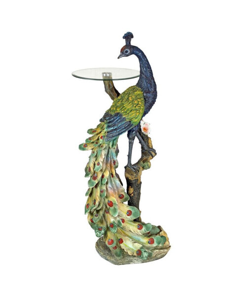 Peacock's Perch Sculptural Glass-Topped Pedestal Table