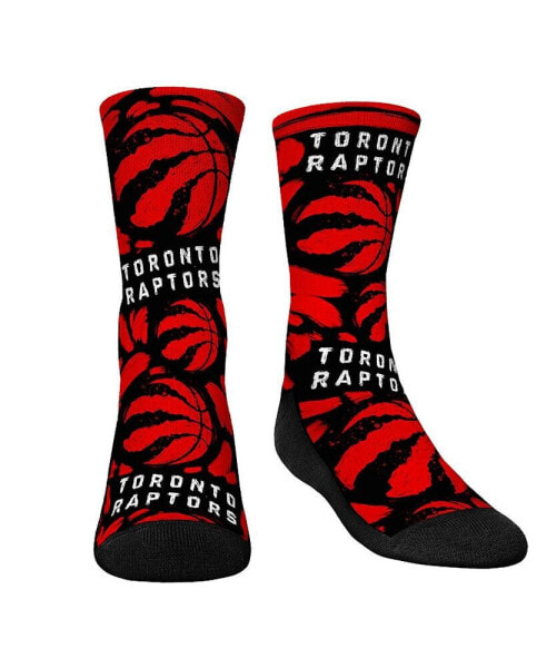 Youth Boys and Girls Socks Toronto Raptors Allover Logo and Paint Crew Socks