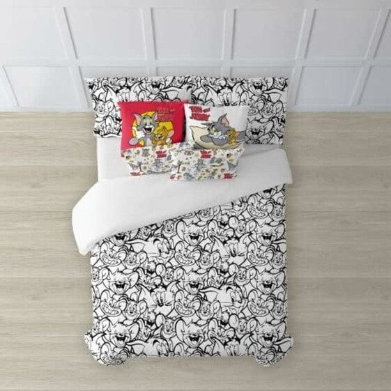 Пододеяльник Tom & Jerry B&W Белый black 155 x 220 cm