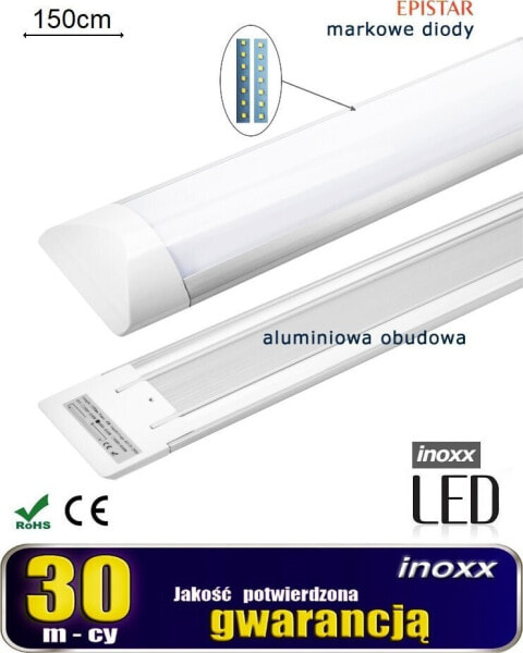 Lampa sufitowa Nvox LAMPA LINIOWA NATYNKOWA PANEL LED SLIM 150CM 50W 4000K NEUTRALNA