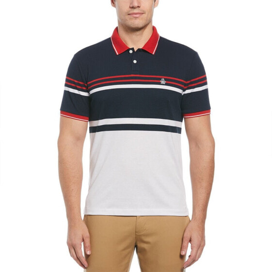 ORIGINAL PENGUIN Honeycomb Jacquard Eng Stripe short sleeve polo