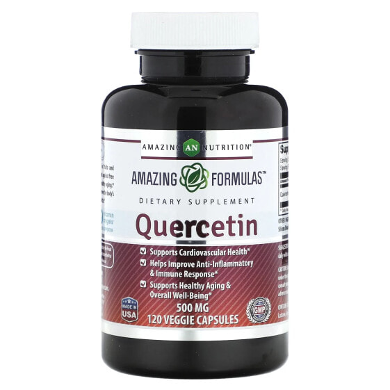 Антиоксидант, amazing nutrition, Quercetin, 500 мг, 120 капсул