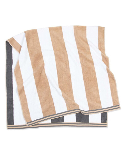 Reversible Luxury Beach Towel (35x70 in., 600 GSM), Striped Color Options, Oversized, Thick, Soft Ring Spun Cotton Resort Towel