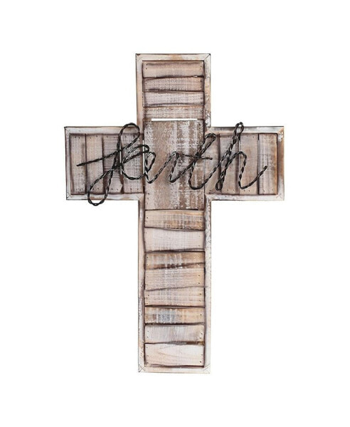 Декоративный деревянный крест FC Design 20" Статуэтка Вера для стены в доме