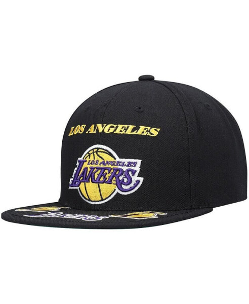 Men's Black Los Angeles Lakers Front Loaded Snapback Hat