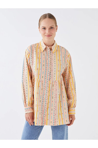 Desenli Kadın Gömlek Tunik