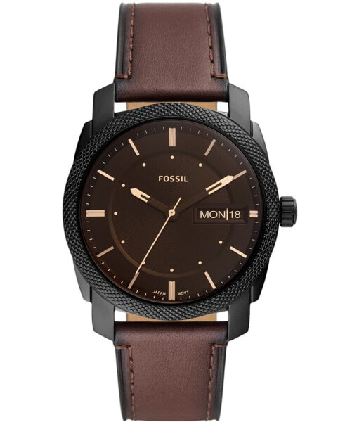 Часы Fossil Men's Machine Brown Leather Watch 42mm
