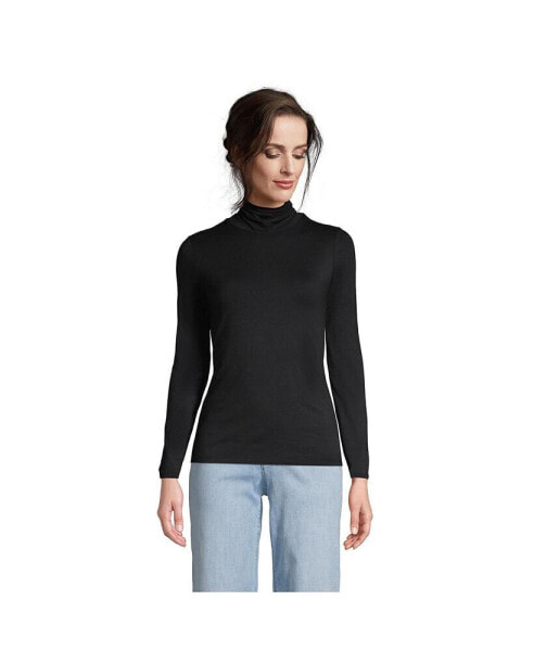 Women's Tall Lightweight Fitted Long Sleeve Turtleneck Tee