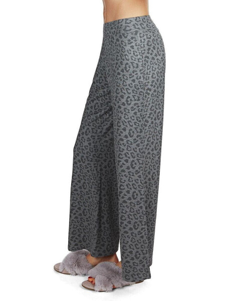 Women's French Terry Cloth Leopard Print Lounge Pants