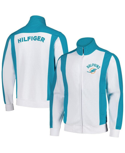 Men's White/Aqua Miami Dolphins Nolan Full-Zip Track Jacket