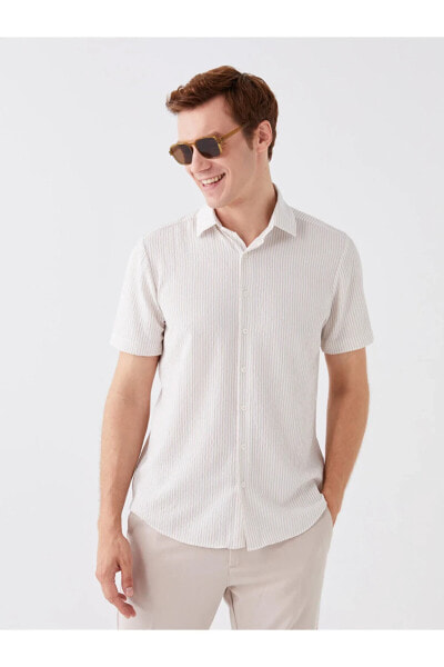 Рубашка мужская LC WAIKIKI Classic Regular Fit с короткими рукавами в полоску