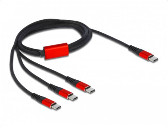 Delock 86713 - 1 m - USB C - USB 2.0 - Black - Red