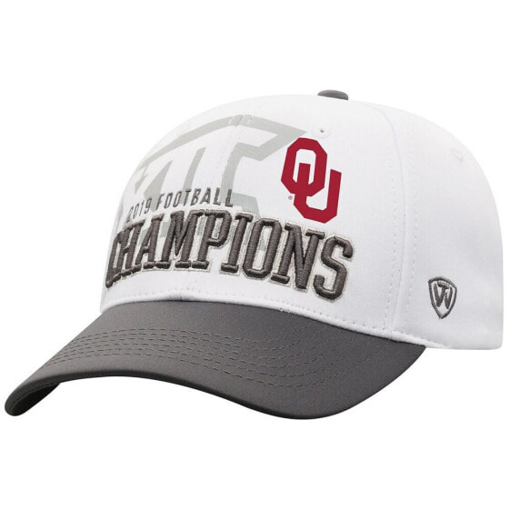 Головной убор Top of the World мужской Белый/Голубой Oklahoma Sooners 2019 Чемпионы Футбольного Кубка Биг-12 Персонализированная кепка